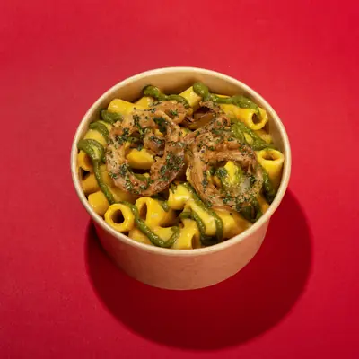Rigatoni & Cheeze al pesto, bowl de Di Mati